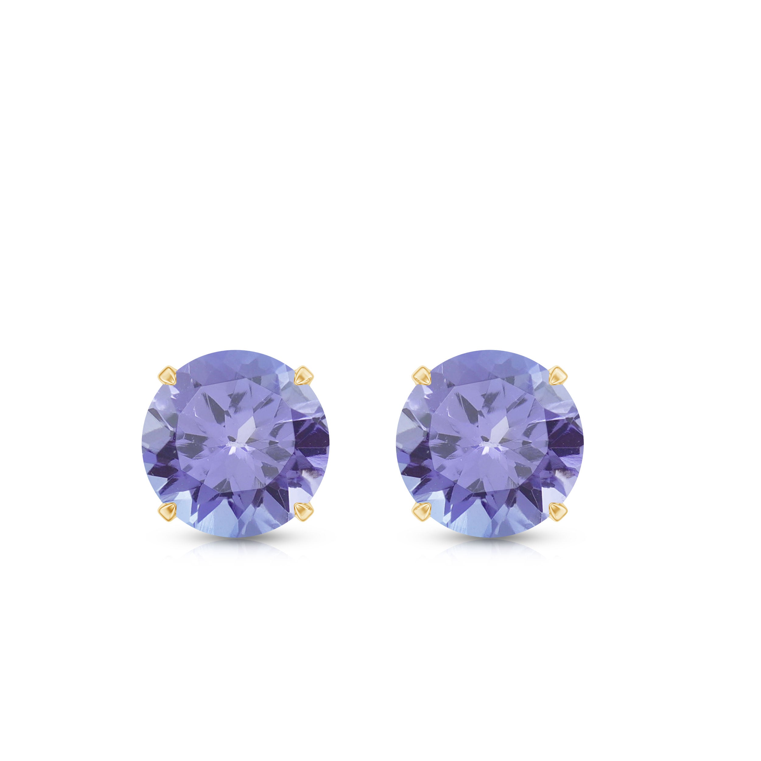 1 Carat Round Cut Tanzanite Stud Earrings for Women AAA - Rosec Jewels