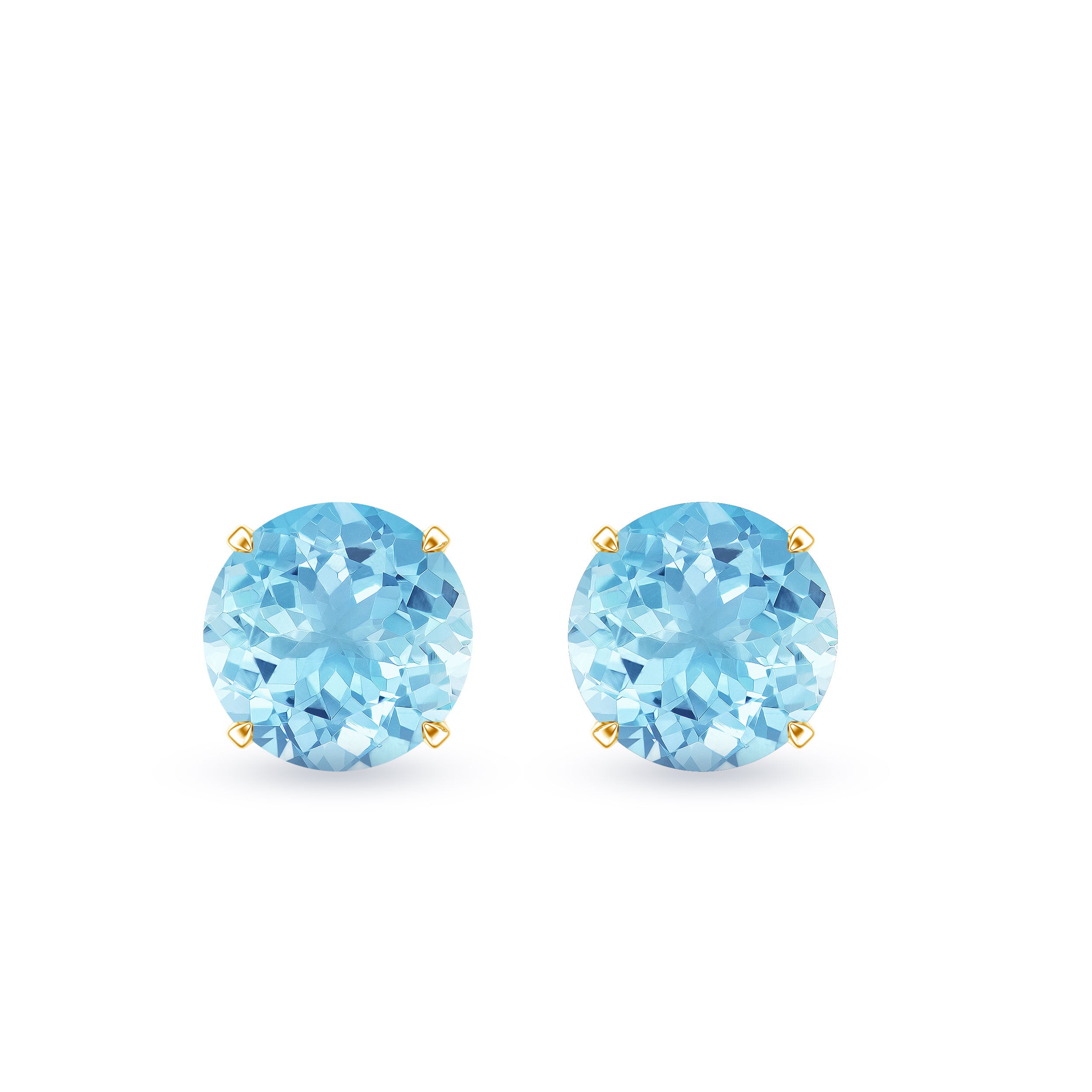Certified Natural Aquamarine Everyday Earrings with Screw Back AAA - Rosec Jewels