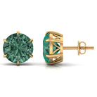 Solitaire Lab-Created Green Sapphire Stud Earrings Lab Created Green Sapphire - ( AAAA ) - Quality - Rosec Jewels