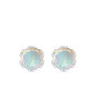 1.5 CT Round Cut Ethiopian Opal Solitaire Stud Earrings Ethiopian Opal - ( AAA ) - Quality - Rosec Jewels