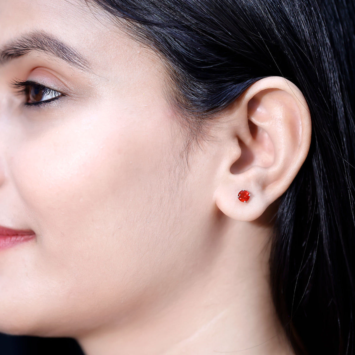 Fire Opal Stud Earrings with Screw on Backs AAA - Rosec Jewels