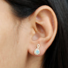 1.75 CT Classic Ethiopian Opal and Diamond Infinity Stud Earrings Ethiopian Opal - ( AAA ) - Quality - Rosec Jewels