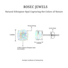 1.75 CT Cushion Cut Ethiopian Opal Solitaire Stud Earrings For Women Ethiopian Opal - ( AAA ) - Quality - Rosec Jewels