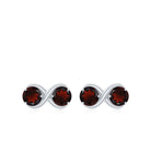 1.50 CT Simple Garnet Two Stone Infinity Stud Earrings Garnet - ( AAA ) - Quality - Rosec Jewels
