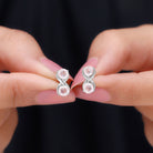 1 CT Simple Rose Quartz Two Stone Infinity Stud Earrings Rose Quartz - ( AAA ) - Quality - Rosec Jewels
