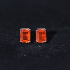 6X8 MM Octagon Cut Fire Opal Solitaire Stud Earrings for Women Fire Opal - ( AAA ) - Quality - Rosec Jewels