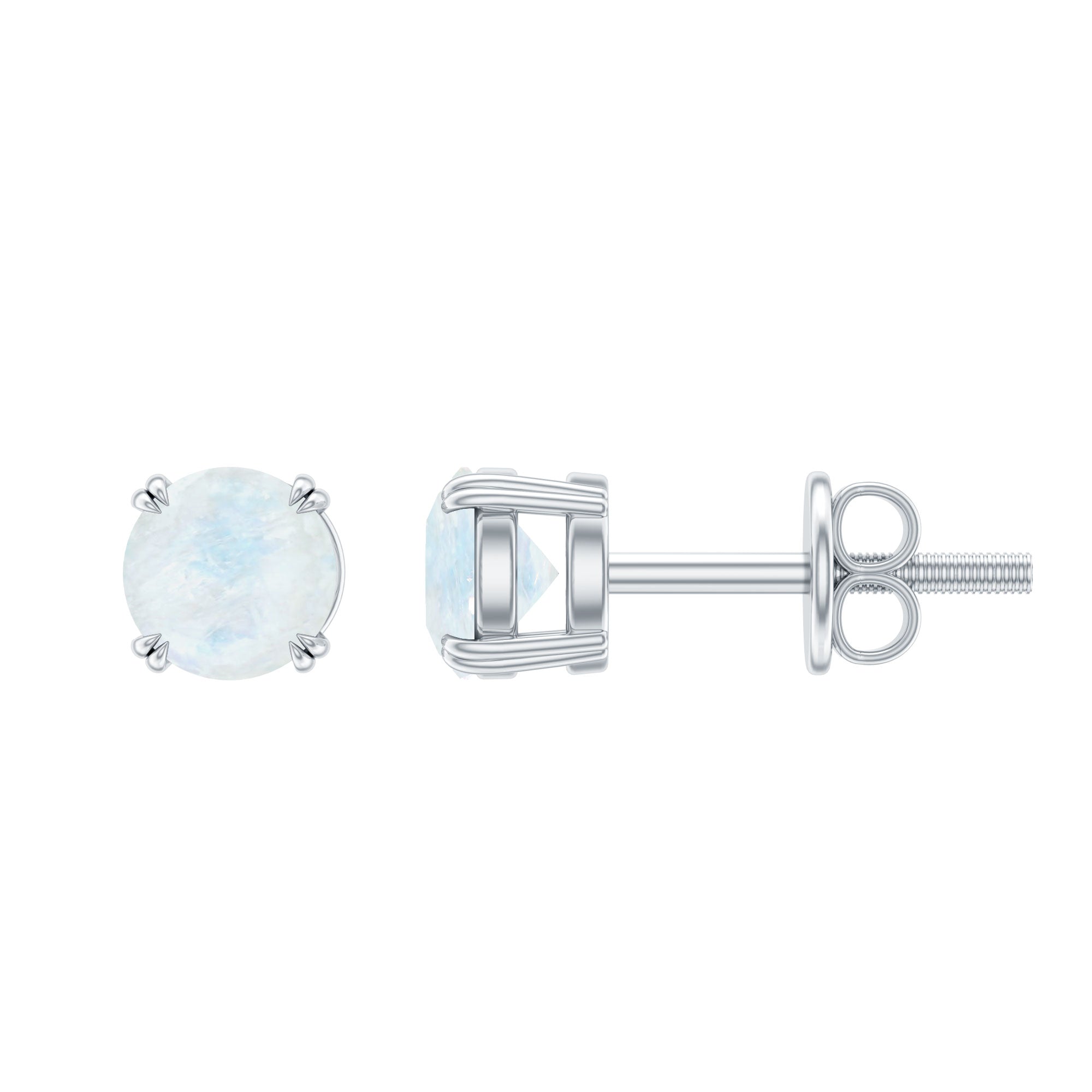 0.74 Carat Moonstone Solitaire Stud Earrings for Women