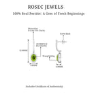 2 CT Claw Set Peridot and Moissanite Drop Hoop Earrings Peridot - ( AAA ) - Quality - Rosec Jewels