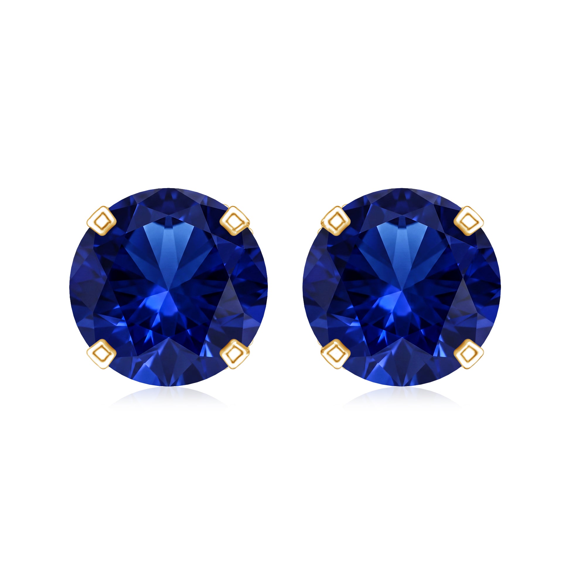 Lab Grown Blue Sapphire Vintage Stud Earrings with Certificate AAAA - Rosec Jewels