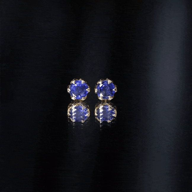 2 Carat Round Cut Lab Created Blue Sapphire Solitaire Stud Earrings AAAA - Rosec Jewels