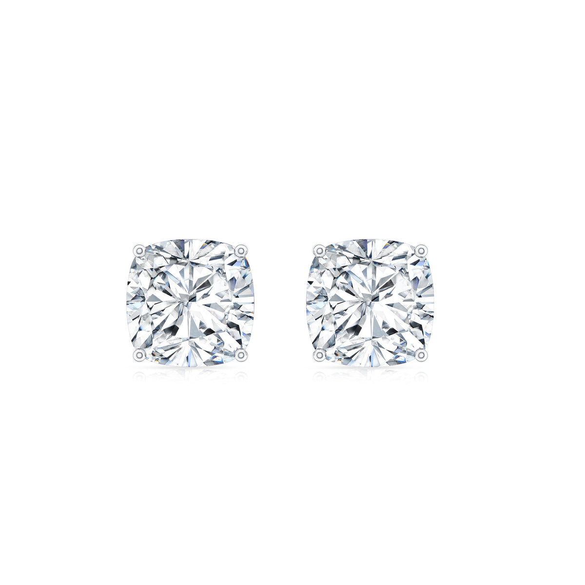 Certified 6.3 Carat Cushion Cut Moissanite Stud Earrings D-VS1 - Rosec Jewels
