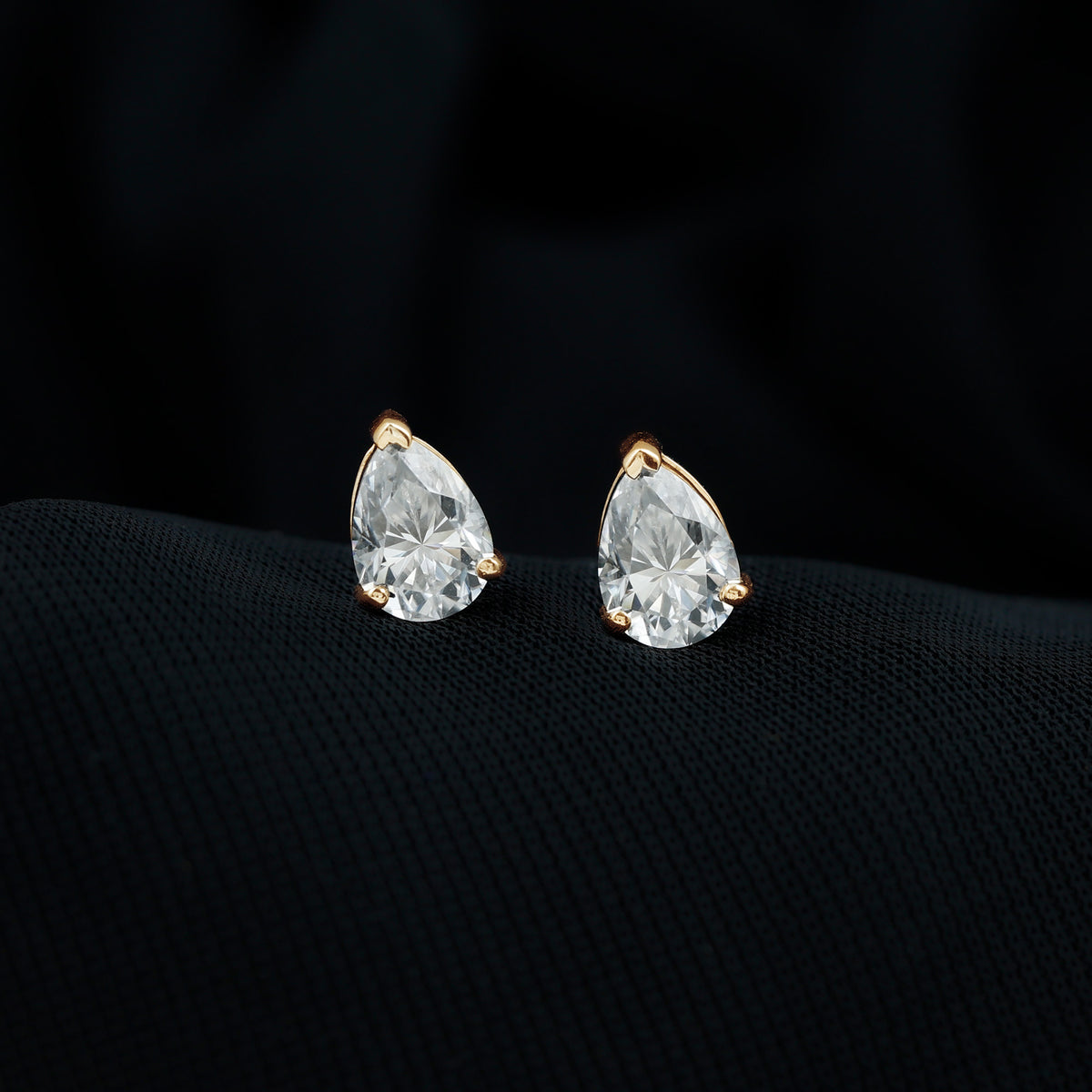 1.5 Carat Pear Cut Moissanite Teardrop Stud Earrings D-VS1 - Rosec Jewels