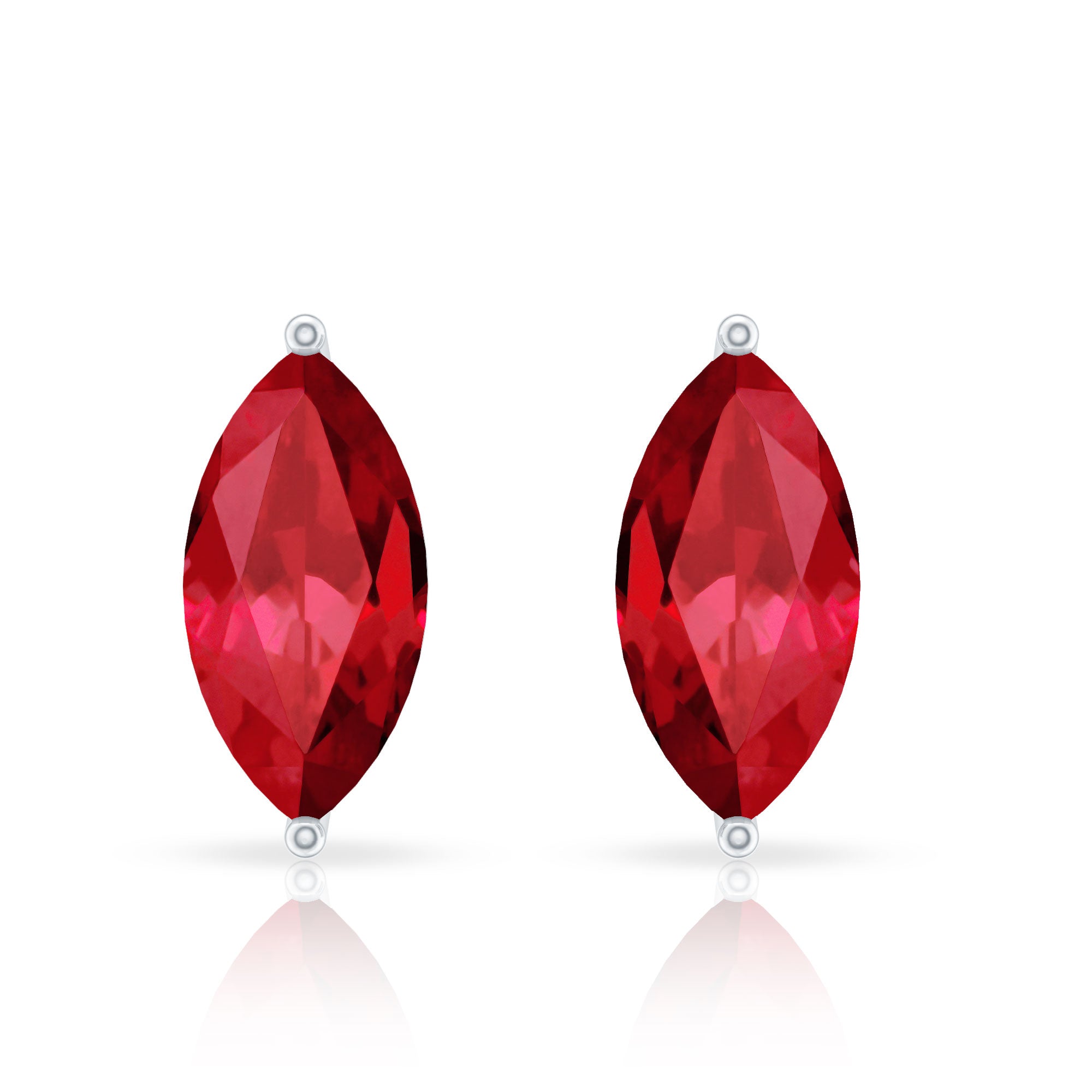1.5 Carat Marquise Cut Lab Grown Ruby Stud Earrings AAAA - Rosec Jewels