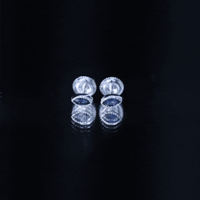 Natural 0.3 Carat Marquise Cut Blue Sapphire Earrings in Silver AAA 92.5 Sterling Silver - Rosec Jewels