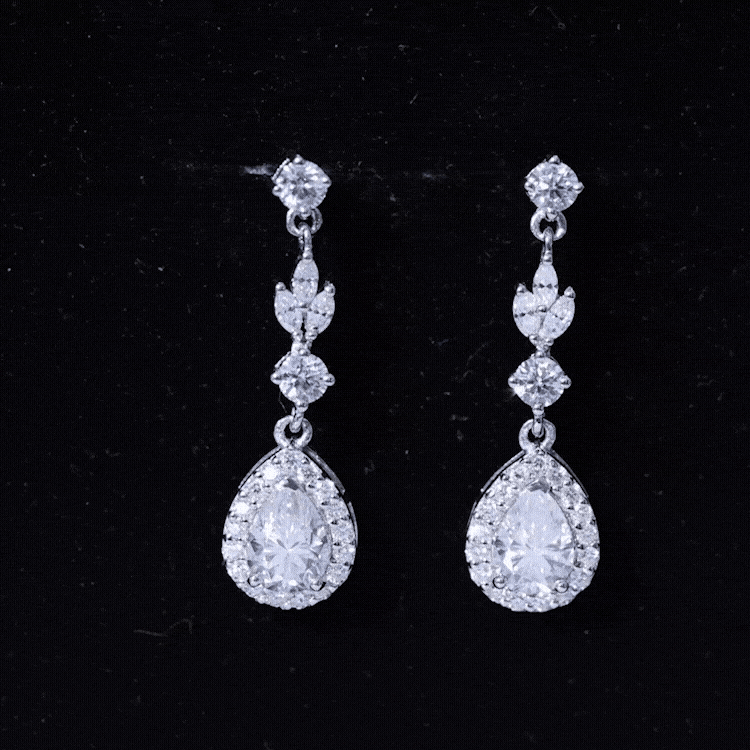 Certified Lab Grown Diamond Dangling Earrings Lab - ( EF-VS ) - Rosec Jewels