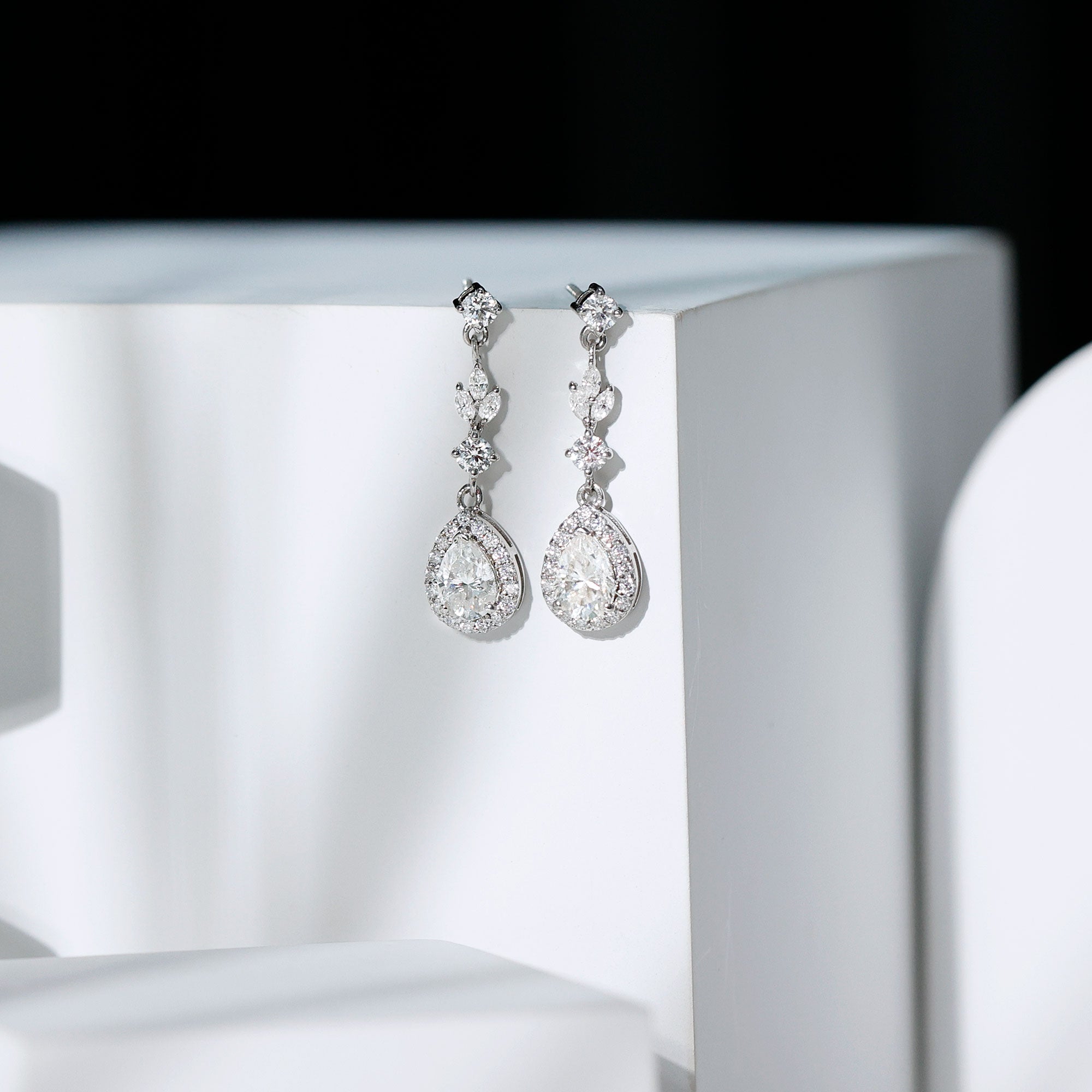 Certified Lab Grown Diamond Dangling Earrings Lab - ( EF-VS ) - Rosec Jewels