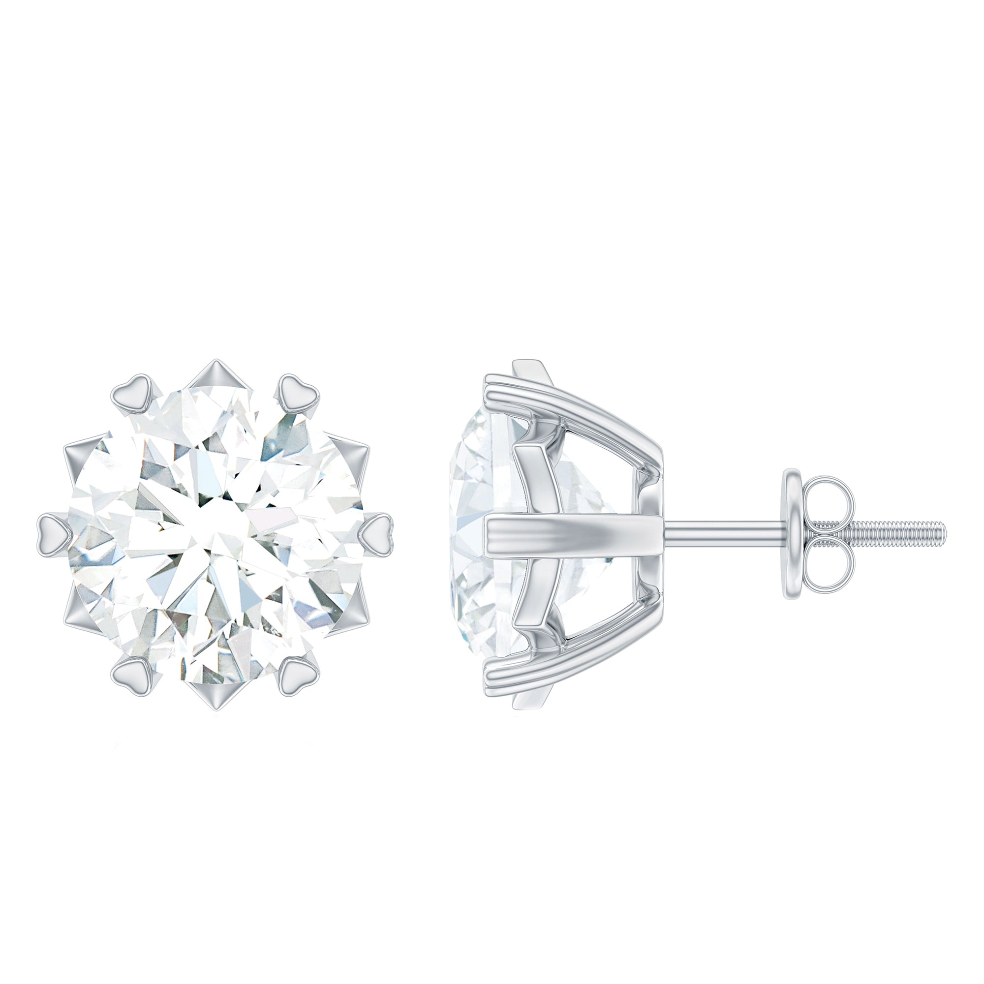 Rosec Jewels-Certified 7 mm Lab Created Diamond 2 Carat Earrings