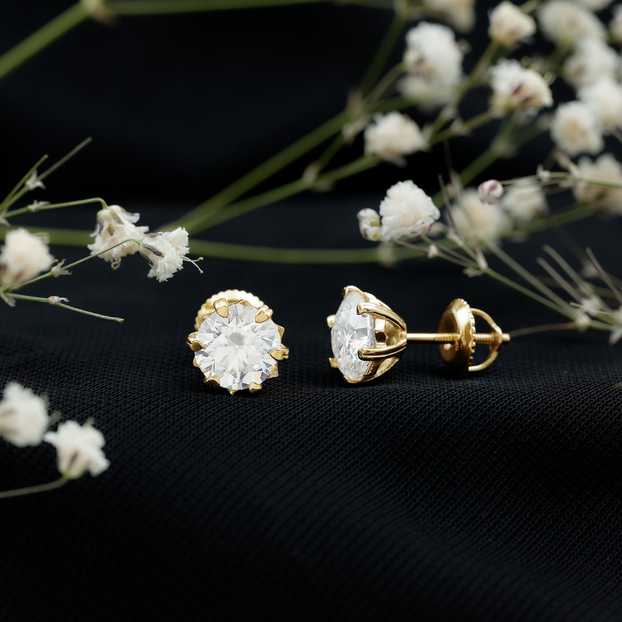Certified 7 mm Lab Created Diamond 2 Carat Earrings Lab - ( EF-VS ) - Rosec Jewels