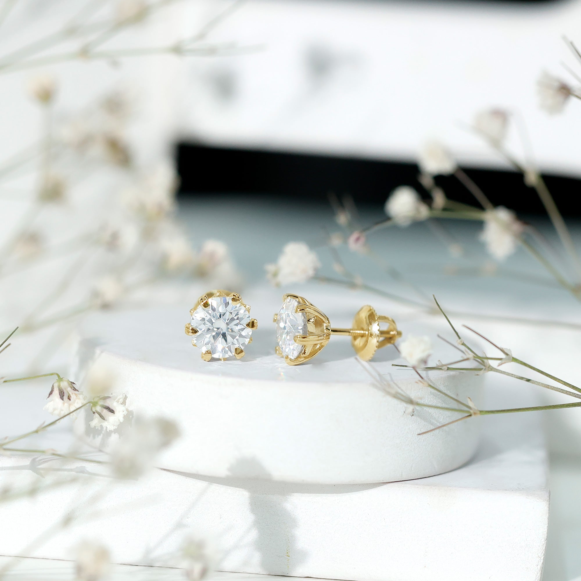 Rosec Jewels-Certified 7 mm Lab Created Diamond 2 Carat Earrings