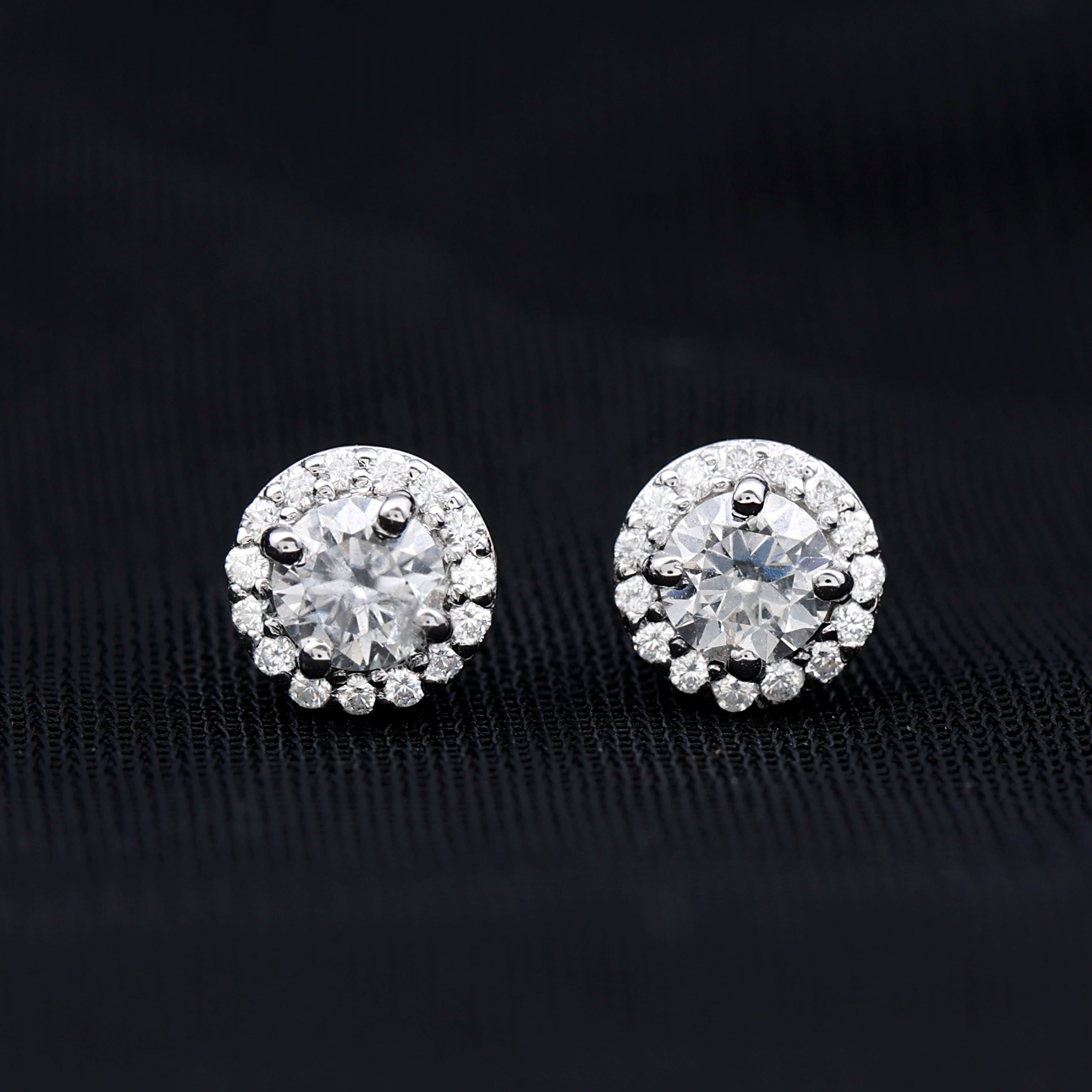Rosec Jewels-Certified Lab Created Diamond Halo Stud Earrings