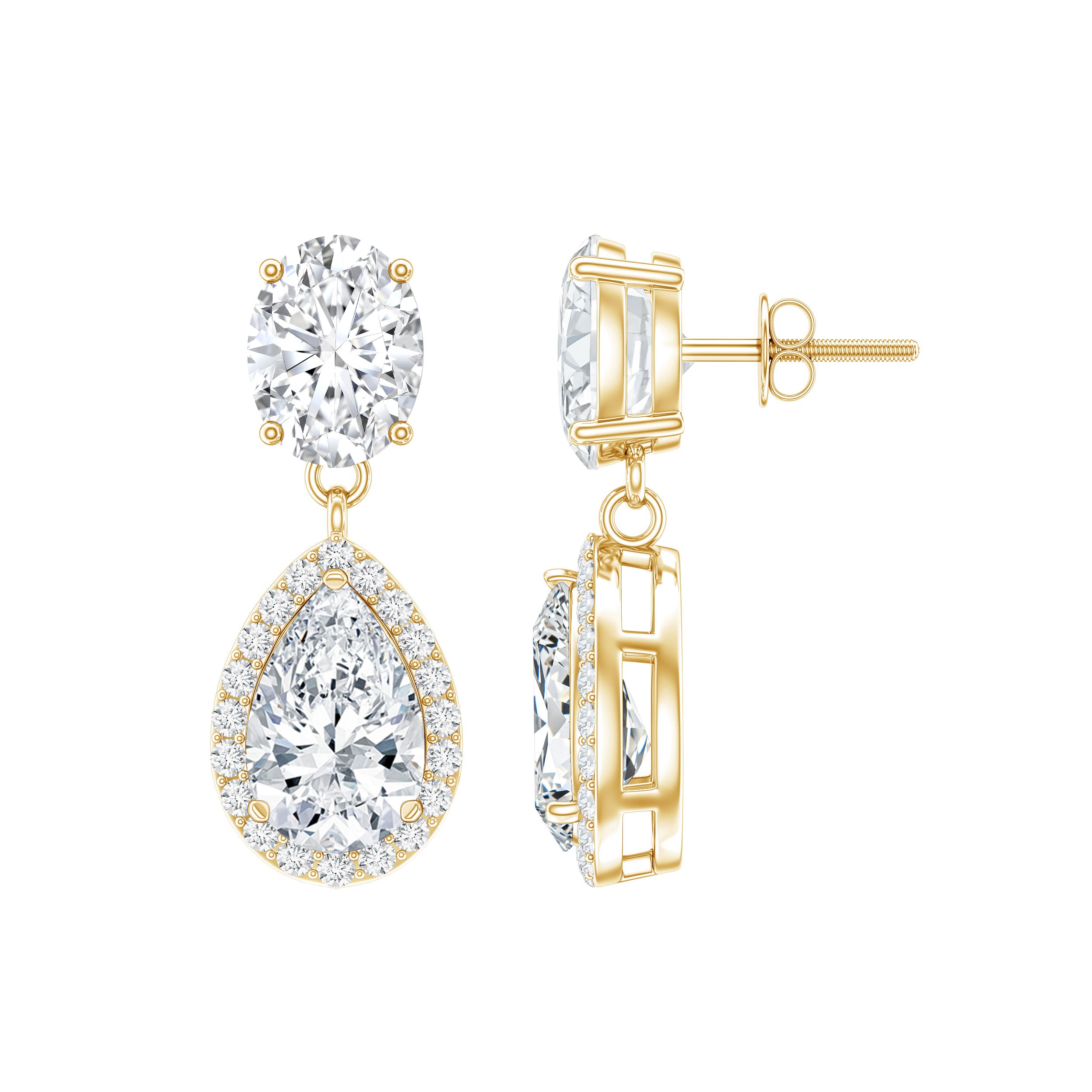 Dangling Lab Grown Diamond Bridal Earrings Lab - ( EF-VS ) - Rosec Jewels
