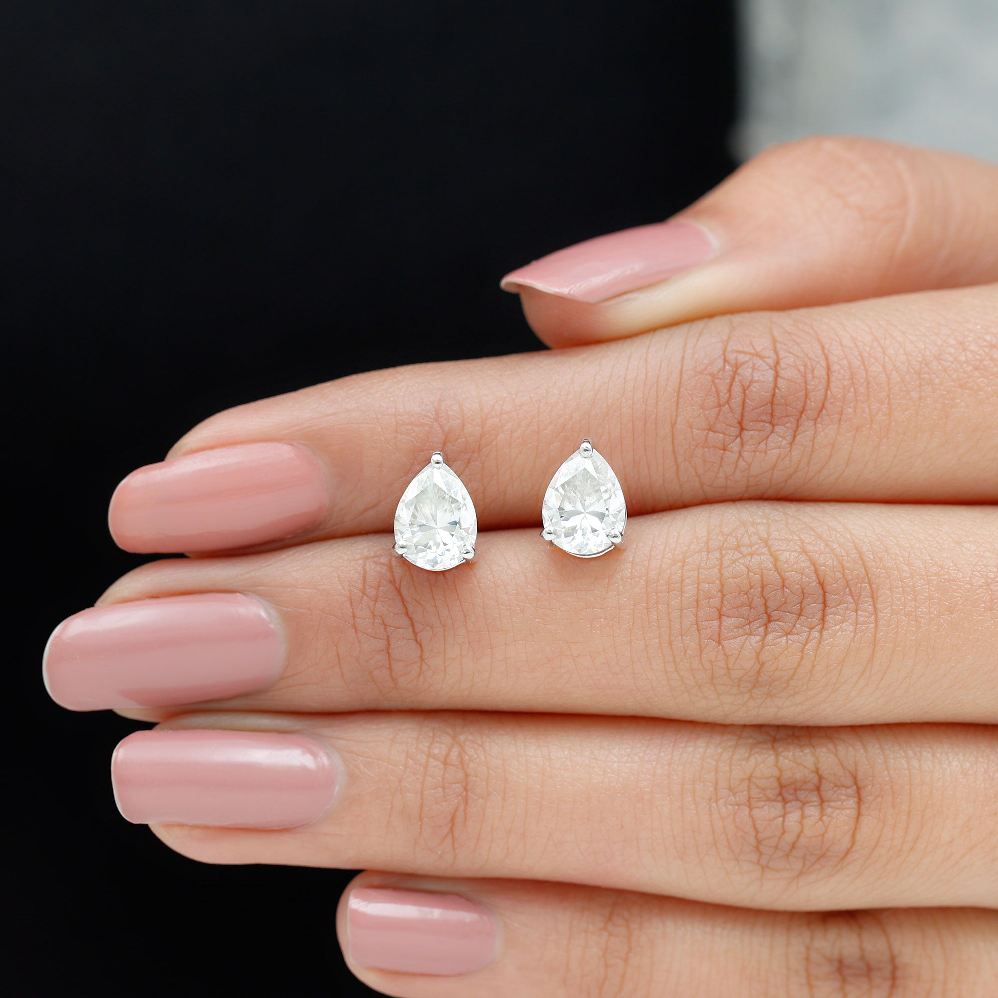 Rosec Jewels-Certified 2 Carat Diamond Teardrop Earrings With Screw Back