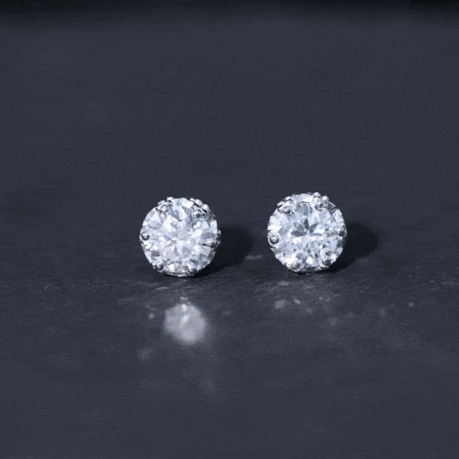 Certified Lab Created Diamond Crown Earrings for Women Lab - ( EF-VS ) - Rosec Jewels