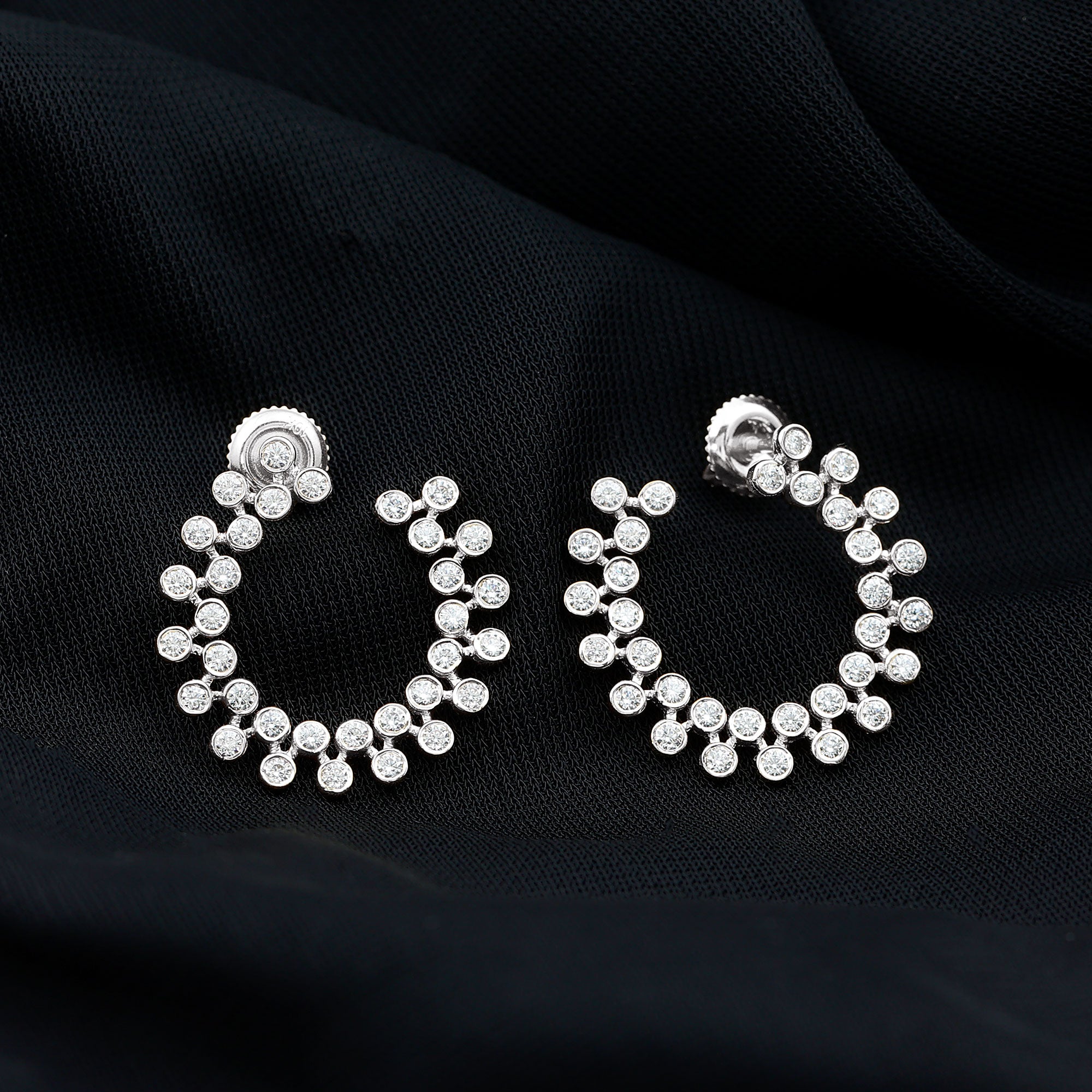 Certified Lab Created Diamond Statement Stud Earrings Lab - ( EF-VS ) - Rosec Jewels