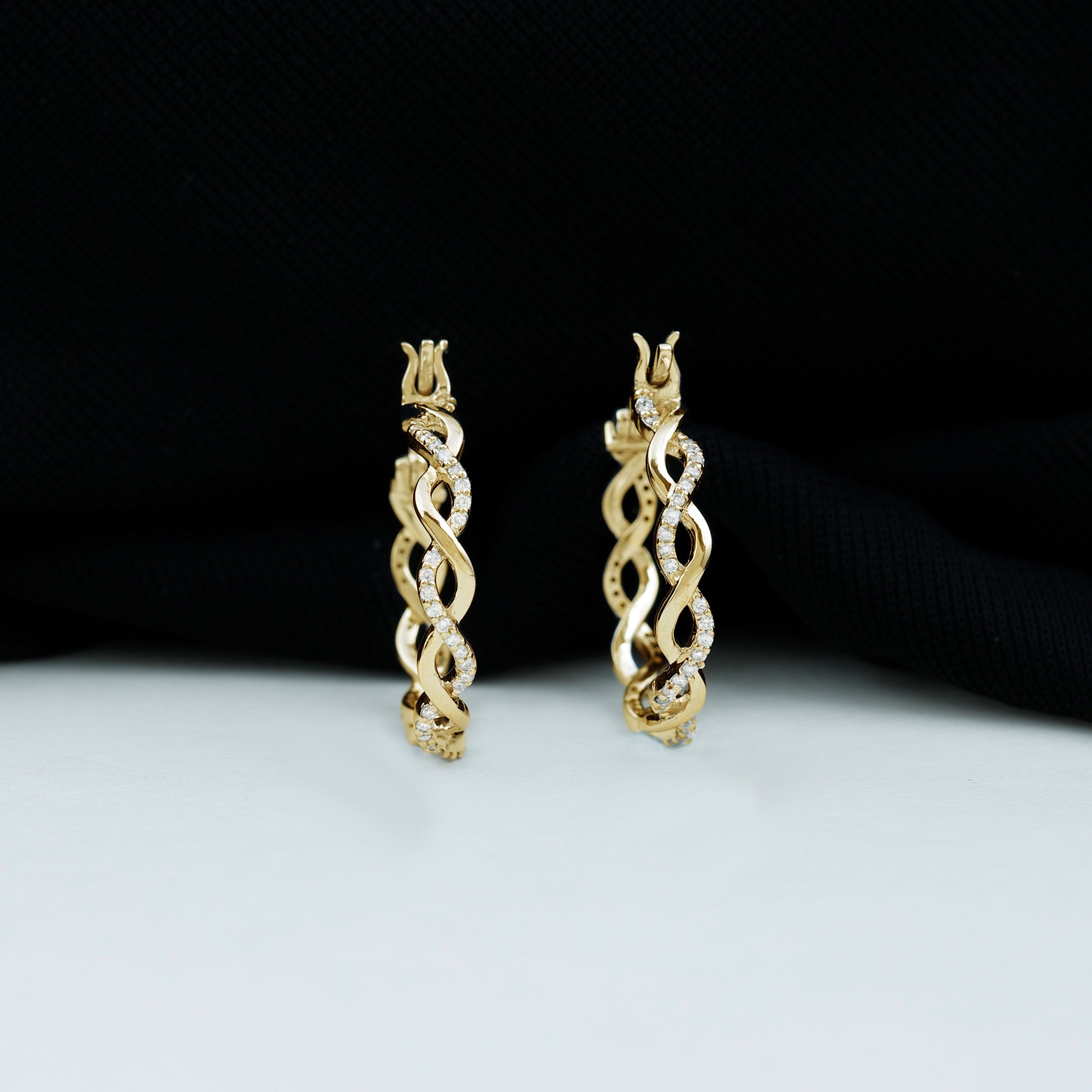 Certified Lab Created Diamond Hoops for Women Lab - ( EF-VS ) - Rosec Jewels