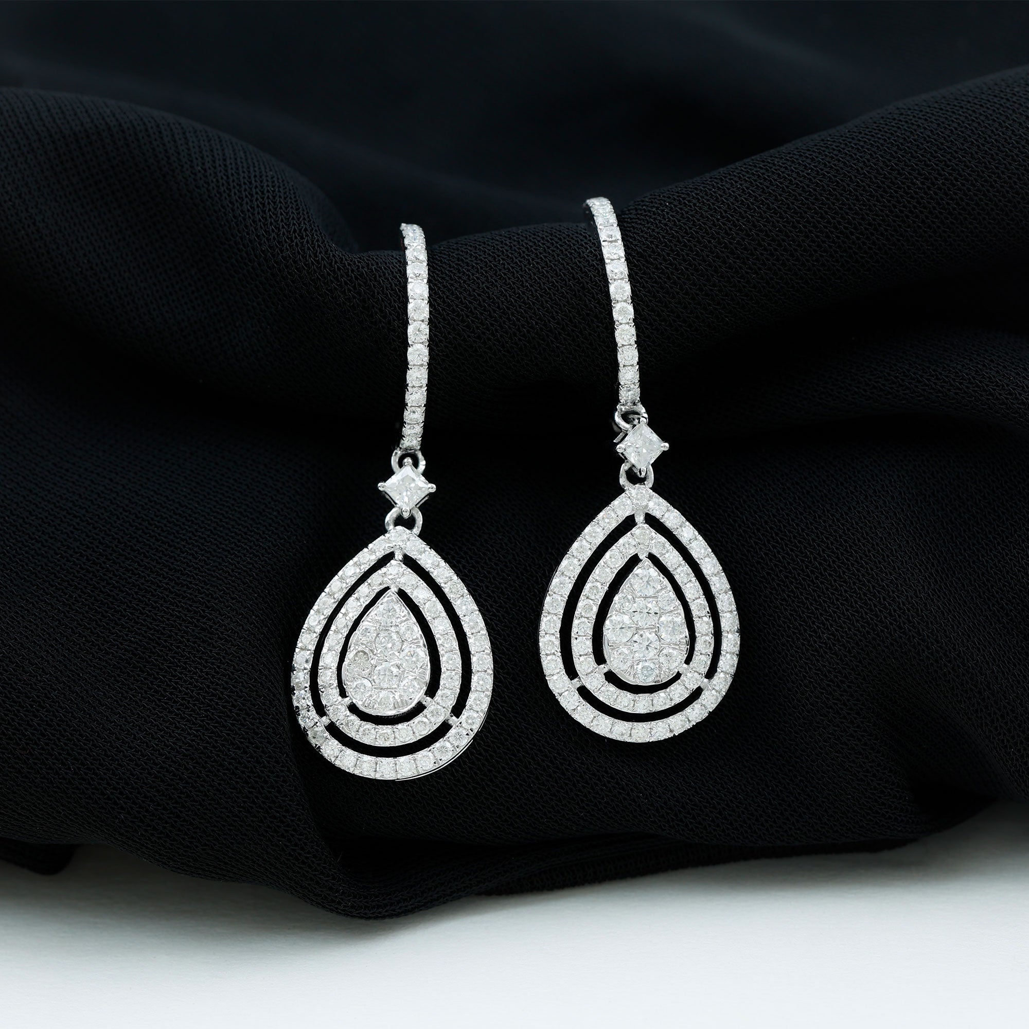 Certified Lab Created Diamond Wedding Earrings For Bride Lab - ( EF-VS ) - Rosec Jewels