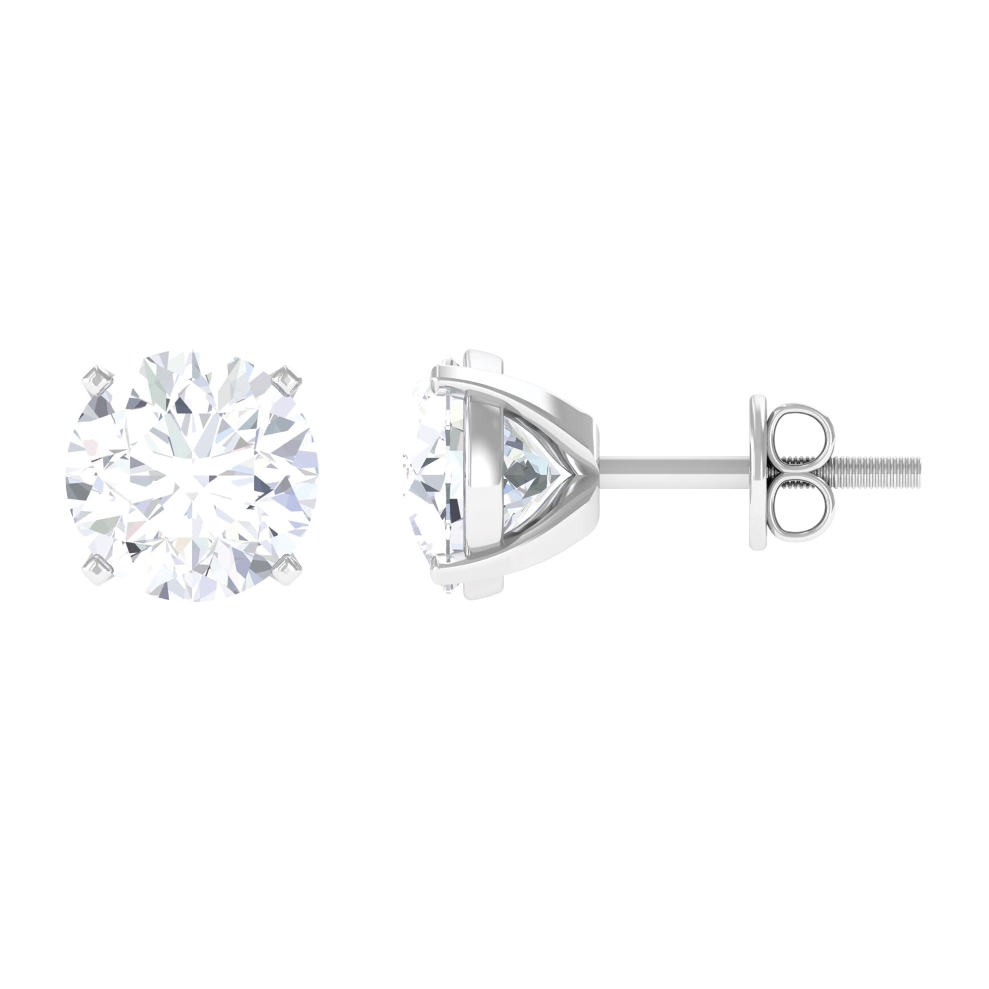7MM Moissanite Solitaire Stud Earrings for Women D-VS1 - Rosec Jewels