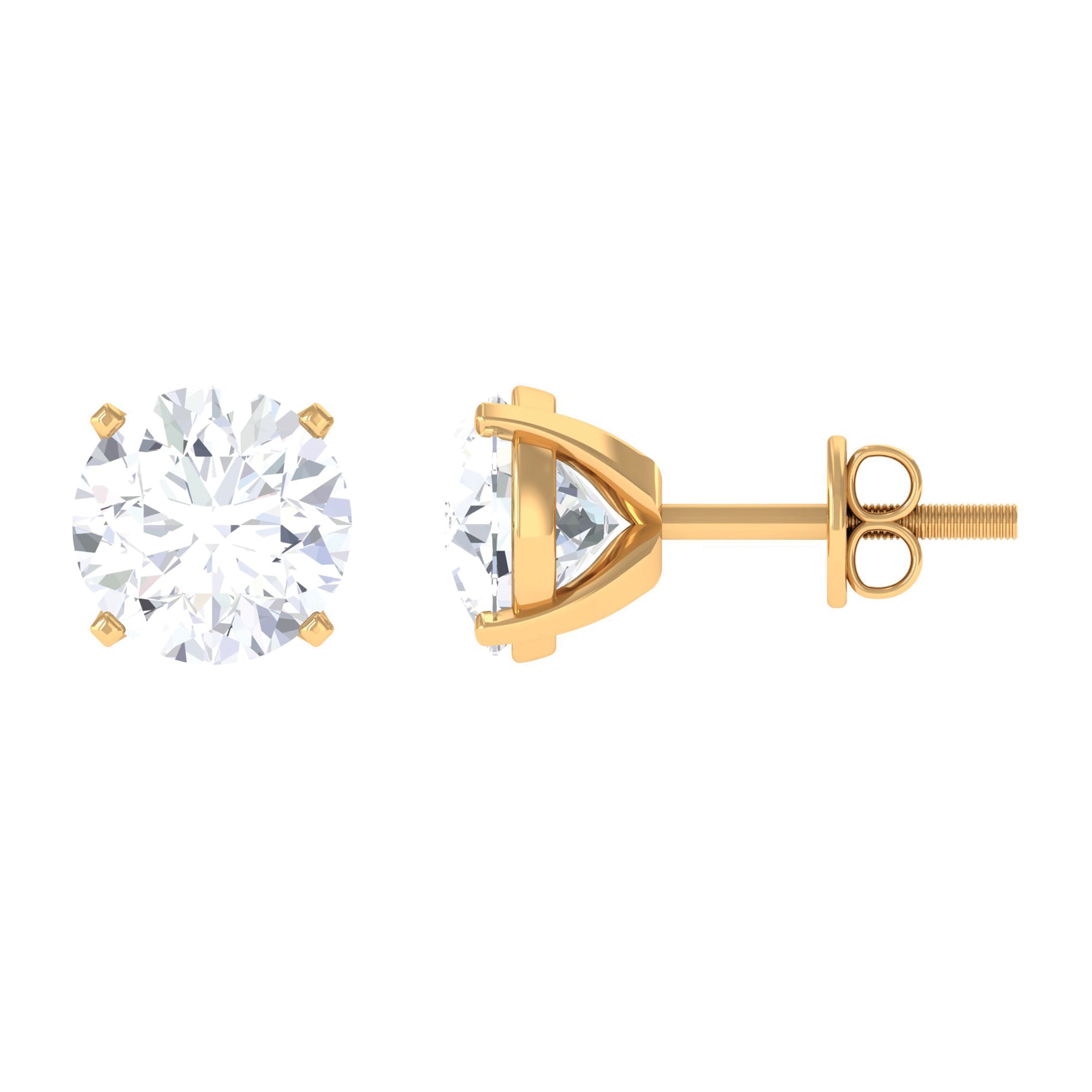 7MM Moissanite Solitaire Stud Earrings for Women D-VS1 - Rosec Jewels