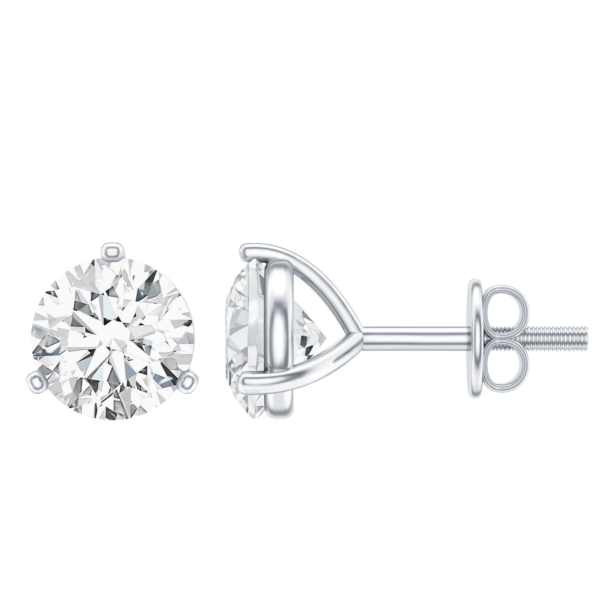 1 Carat Certified Moissanite Martini Stud Earrings D-VS1 - Rosec Jewels