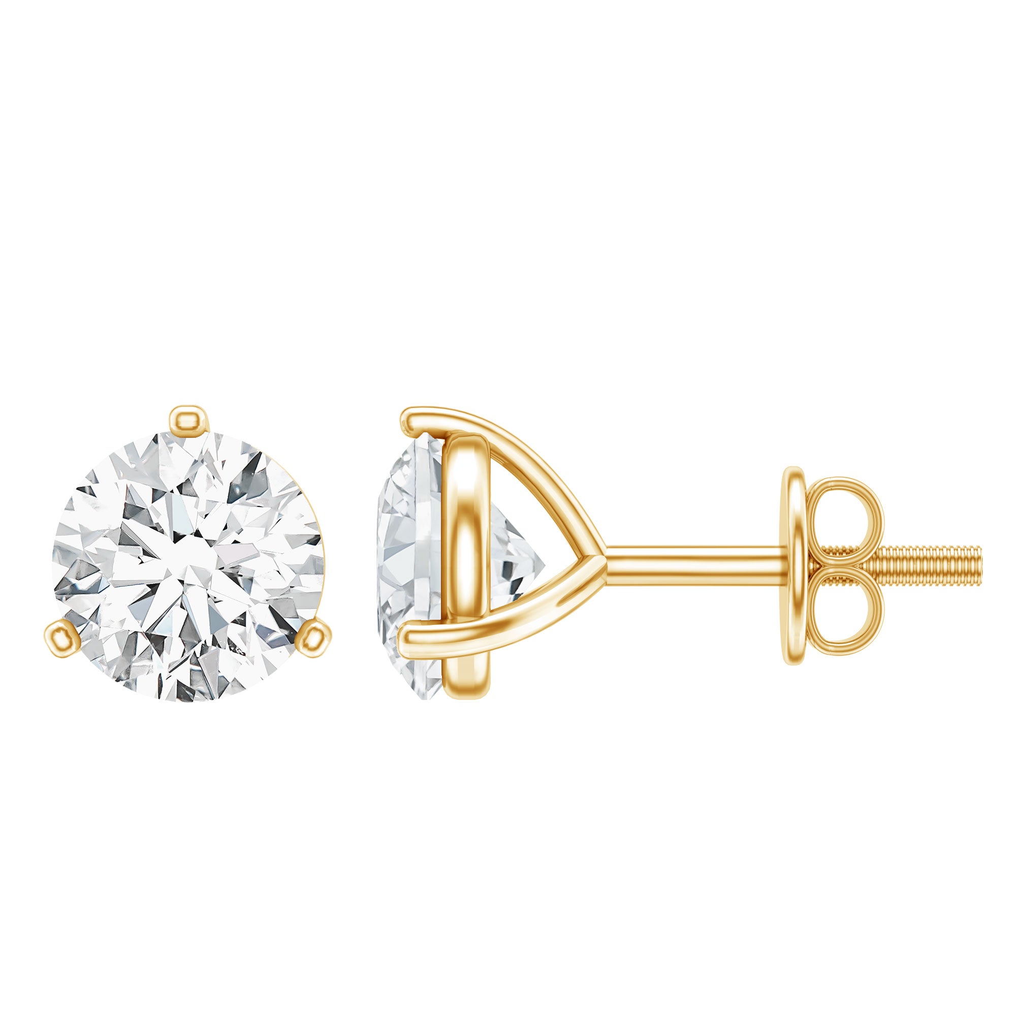 1 Carat Certified Moissanite Martini Stud Earrings D-VS1 - Rosec Jewels