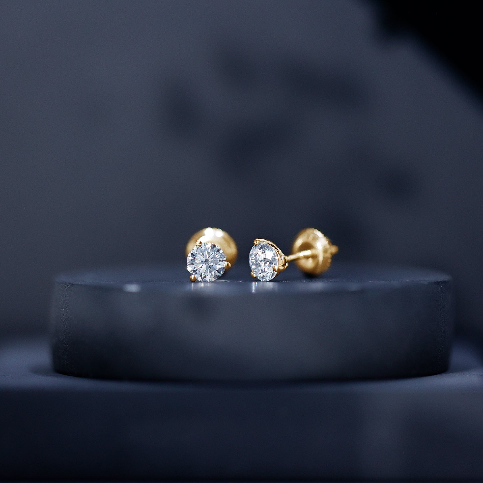 1 Carat Certified Moissanite Martini Stud Earrings D-VS1 - Rosec Jewels