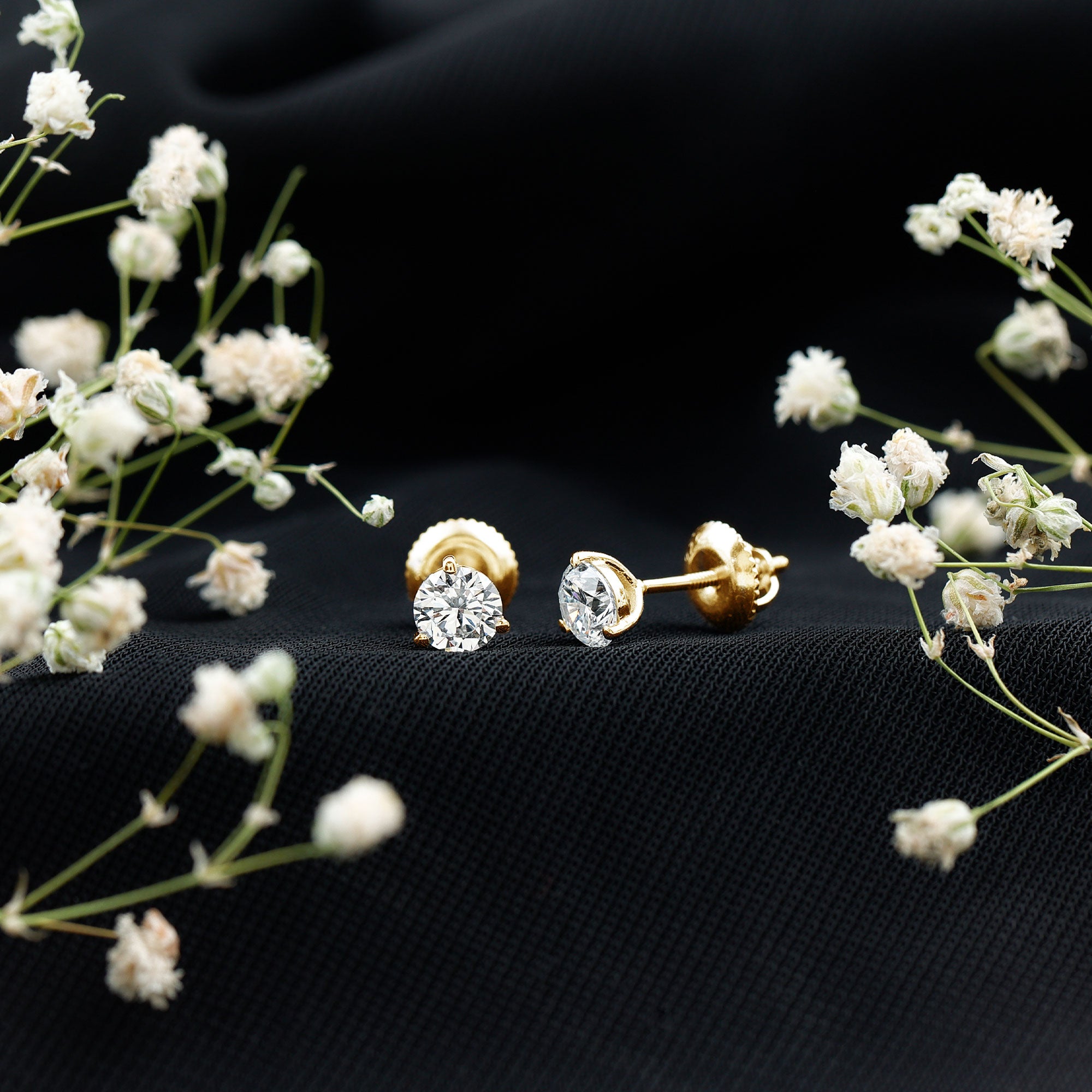 1 Carat Certified Moissanite Martini Stud Earrings D-VS1 - Rosec Jewels