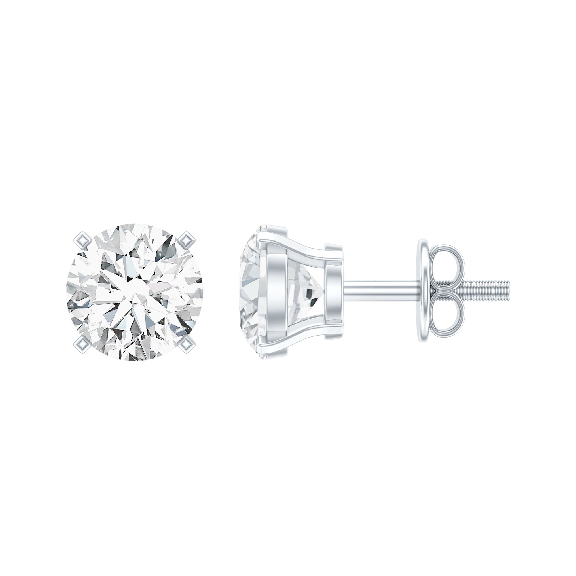 5 MM Round Shape Solitaire Moissanite Stud Earrings