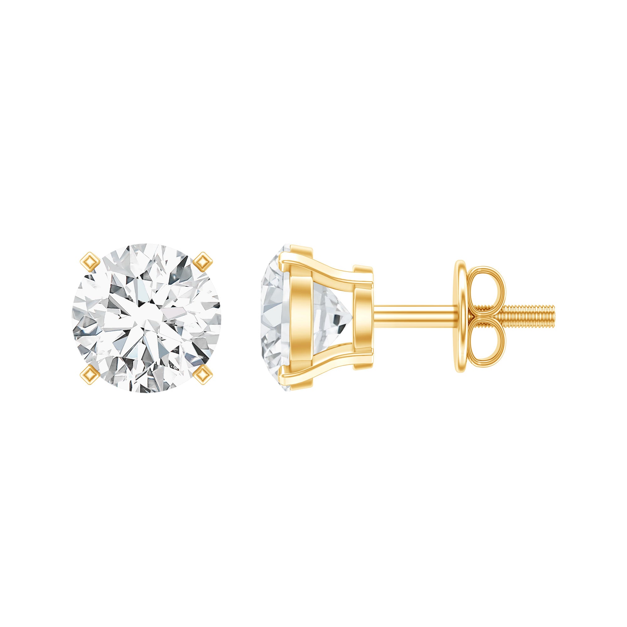 5 MM Round Shape Solitaire Moissanite Stud Earrings D-VS1 - Rosec Jewels