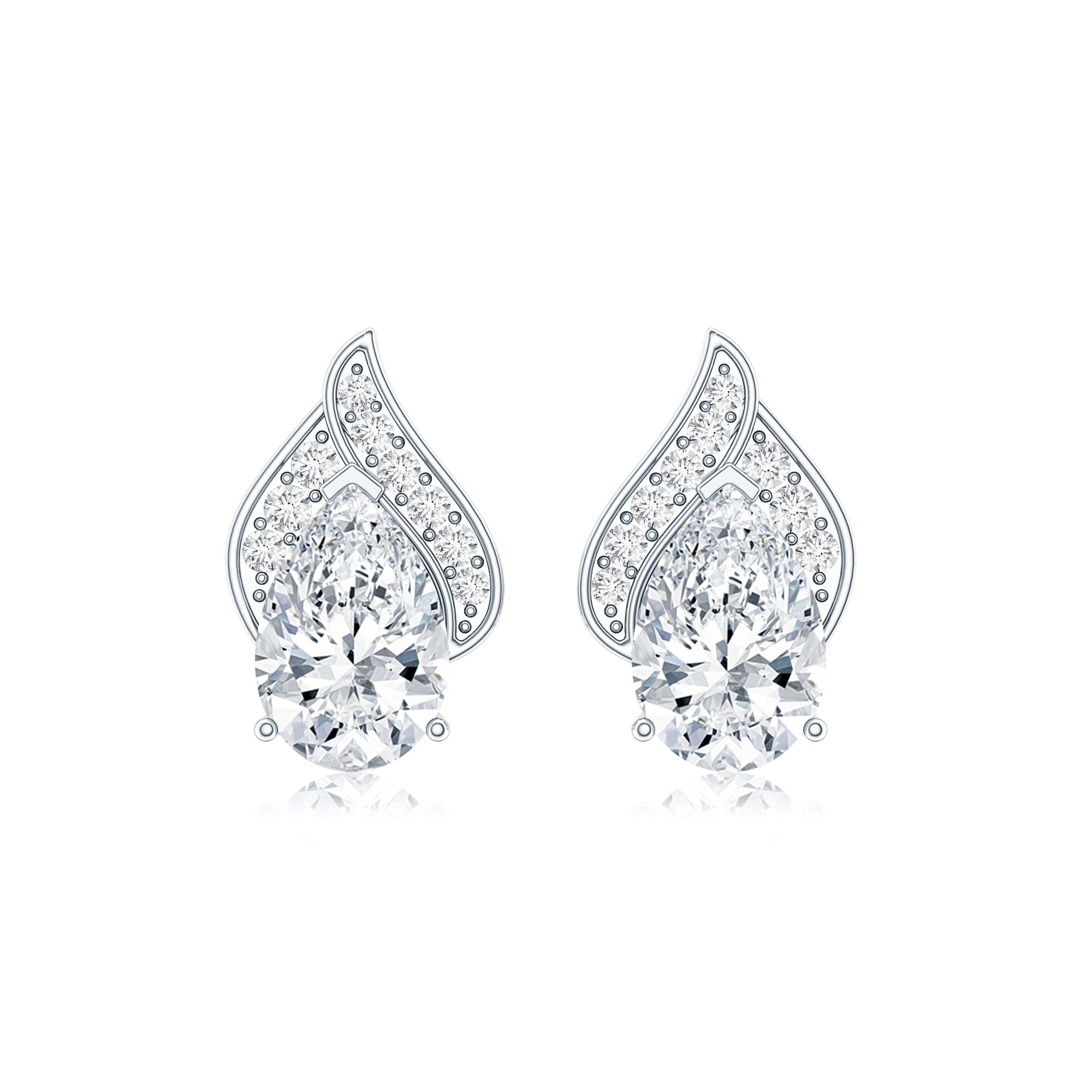 Classic 1.5 Carat Moissanite Stud Earrings with Screw Back D-VS1 - Rosec Jewels