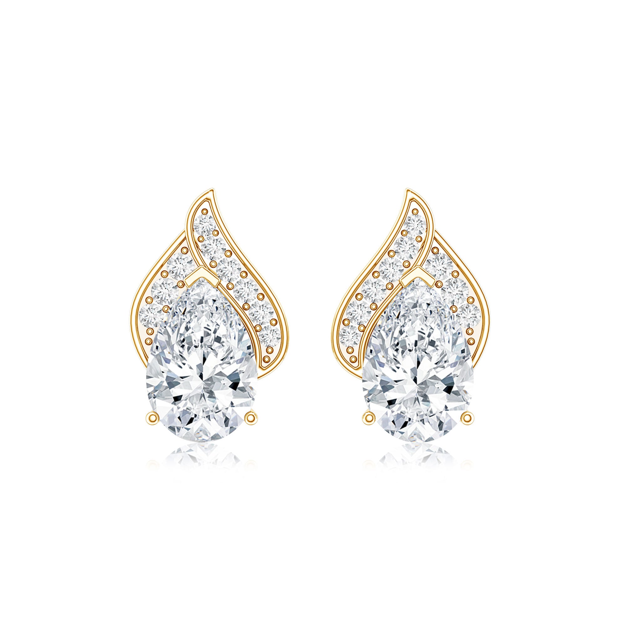 Classic 1.5 Carat Moissanite Stud Earrings with Screw Back D-VS1 - Rosec Jewels