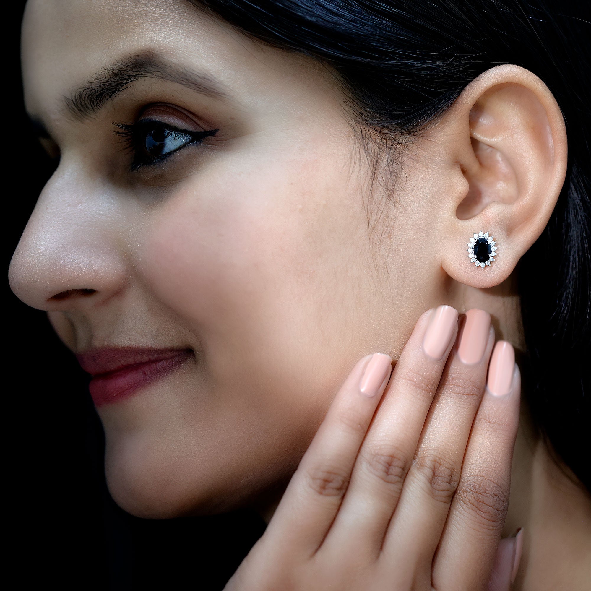 Certified 2.6 Carat Lab Grown Black Diamond Stud Earrings With Screw Back AAAA ( Synthetic ) 92.5 Sterling Silver - Rosec Jewels