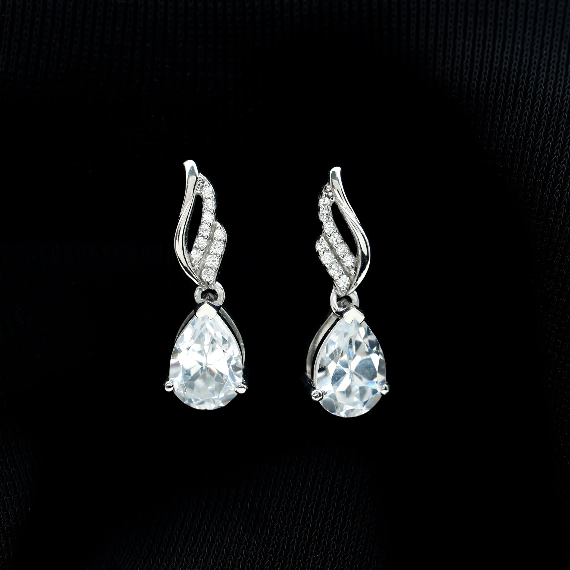 Certified 2.6 Carat Moissanite Teardrop Earrings for Wedding D-VS1 92.5 Sterling Silver - Rosec Jewels