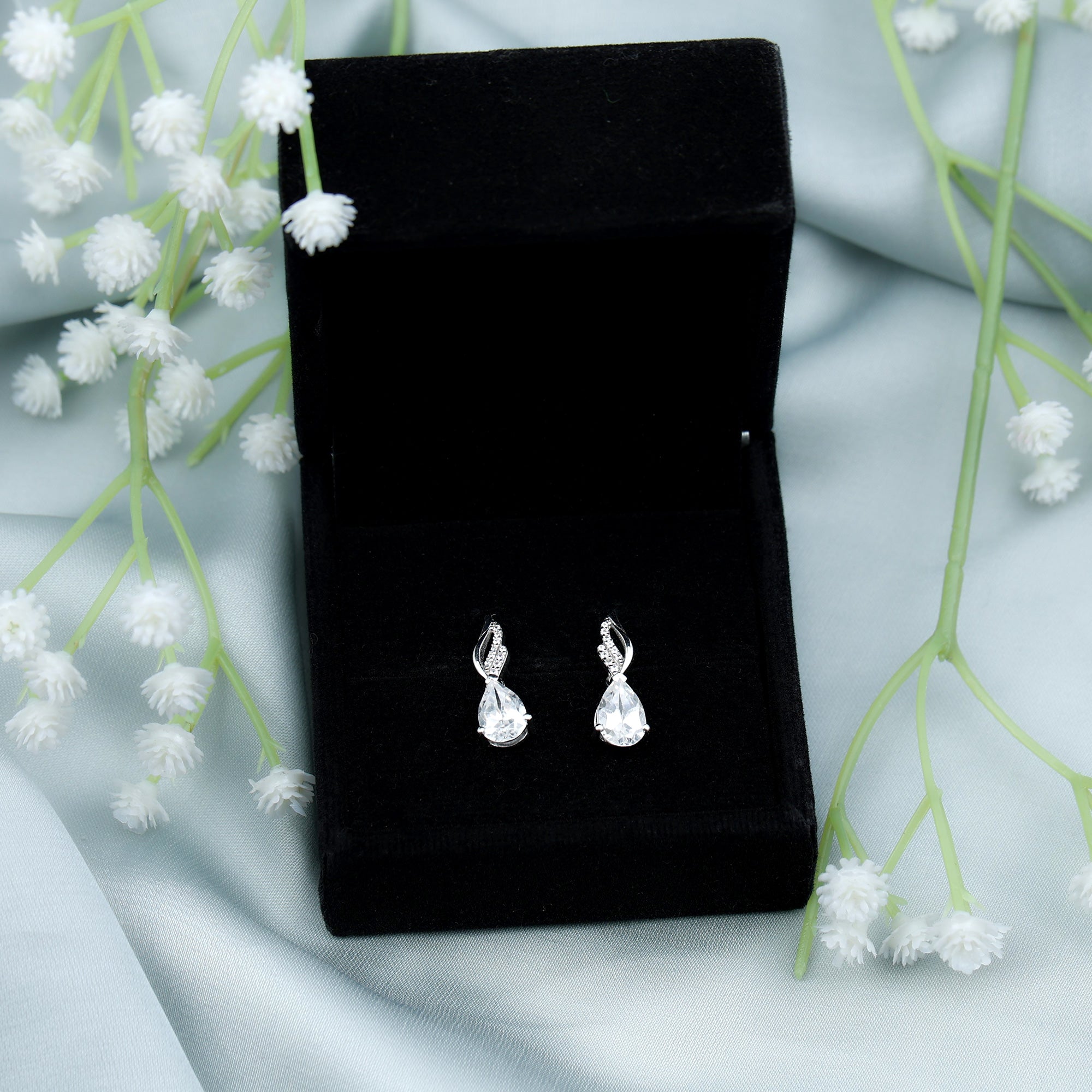 Certified 2.6 Carat Moissanite Teardrop Earrings for Wedding D-VS1 92.5 Sterling Silver - Rosec Jewels