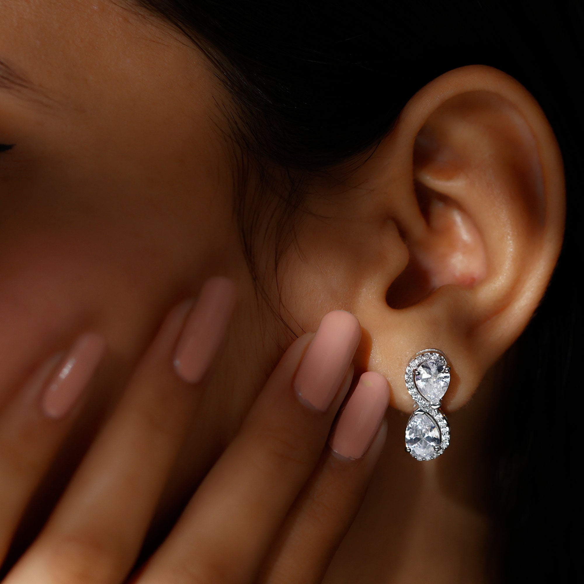 5 Carat Designer Moissanite Big Stud Earrings with Certificate D-VS1 92.5 Sterling Silver - Rosec Jewels