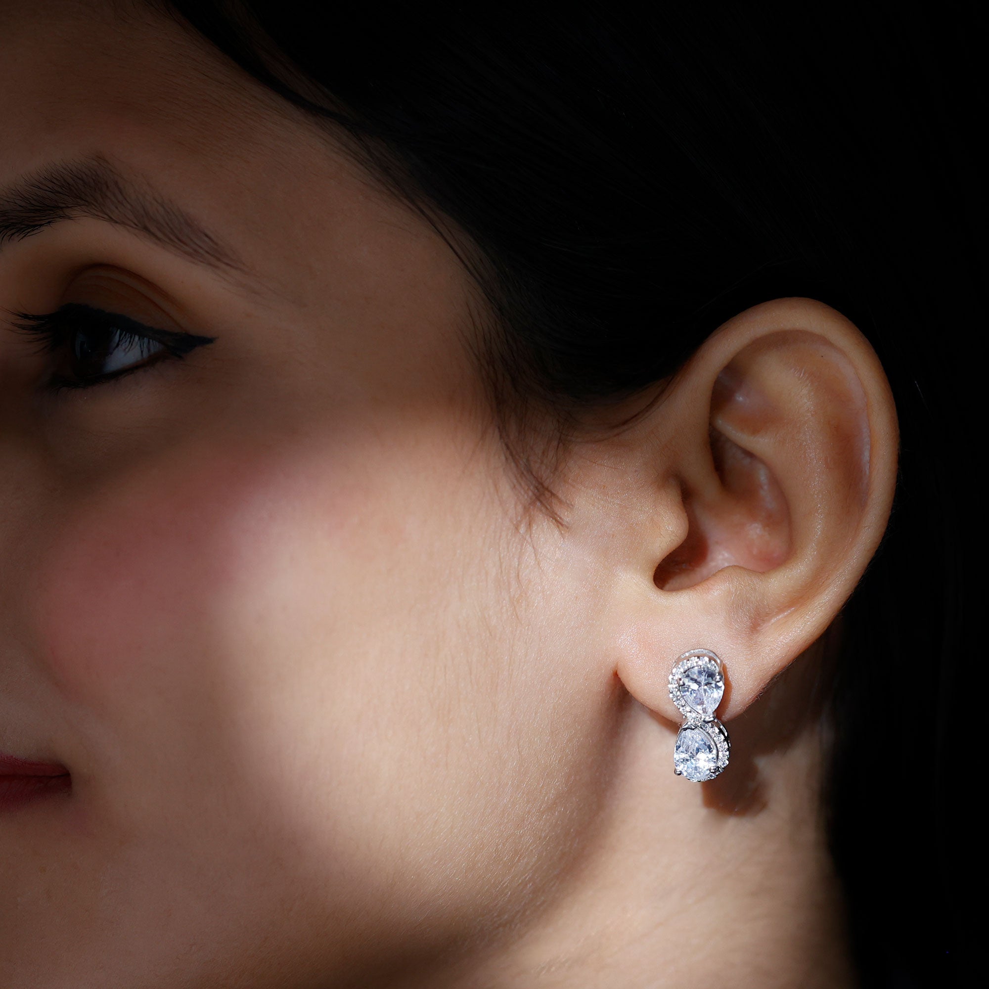 5 Carat Designer Moissanite Big Stud Earrings with Certificate D-VS1 92.5 Sterling Silver - Rosec Jewels