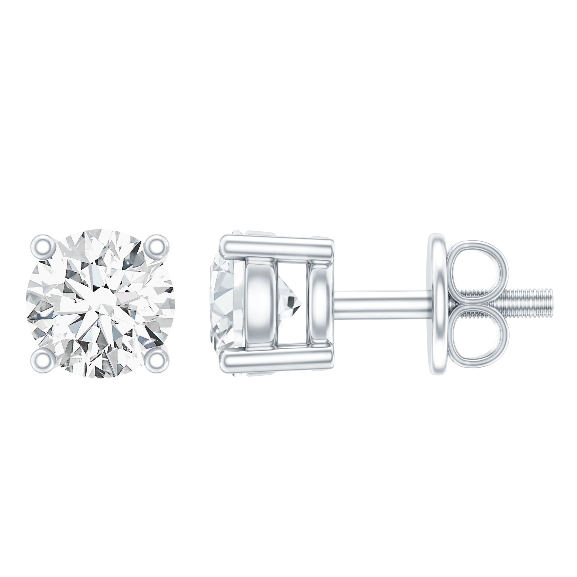Brilliant Cut Diamond Stud Earrings in Prong Setting Lab - ( EF-VS ) - Rosec Jewels
