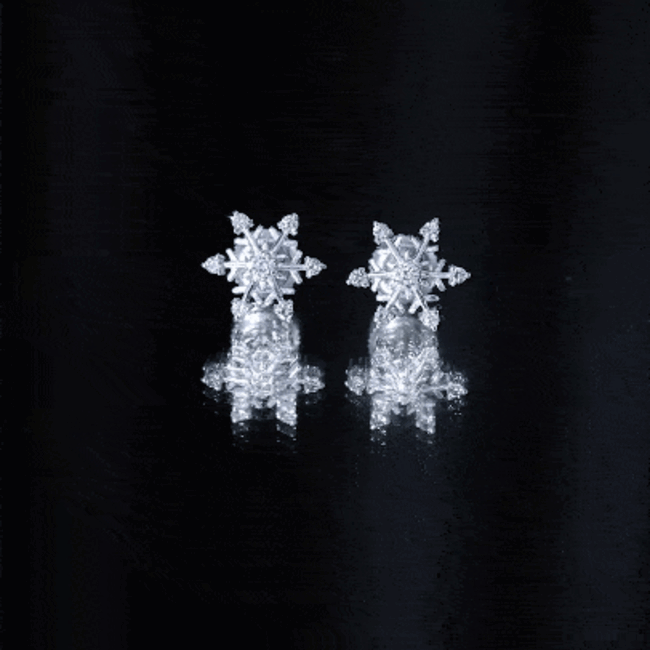 Diamond Snowflake Christmas Earrings Lab - ( EF-VS ) - Rosec Jewels