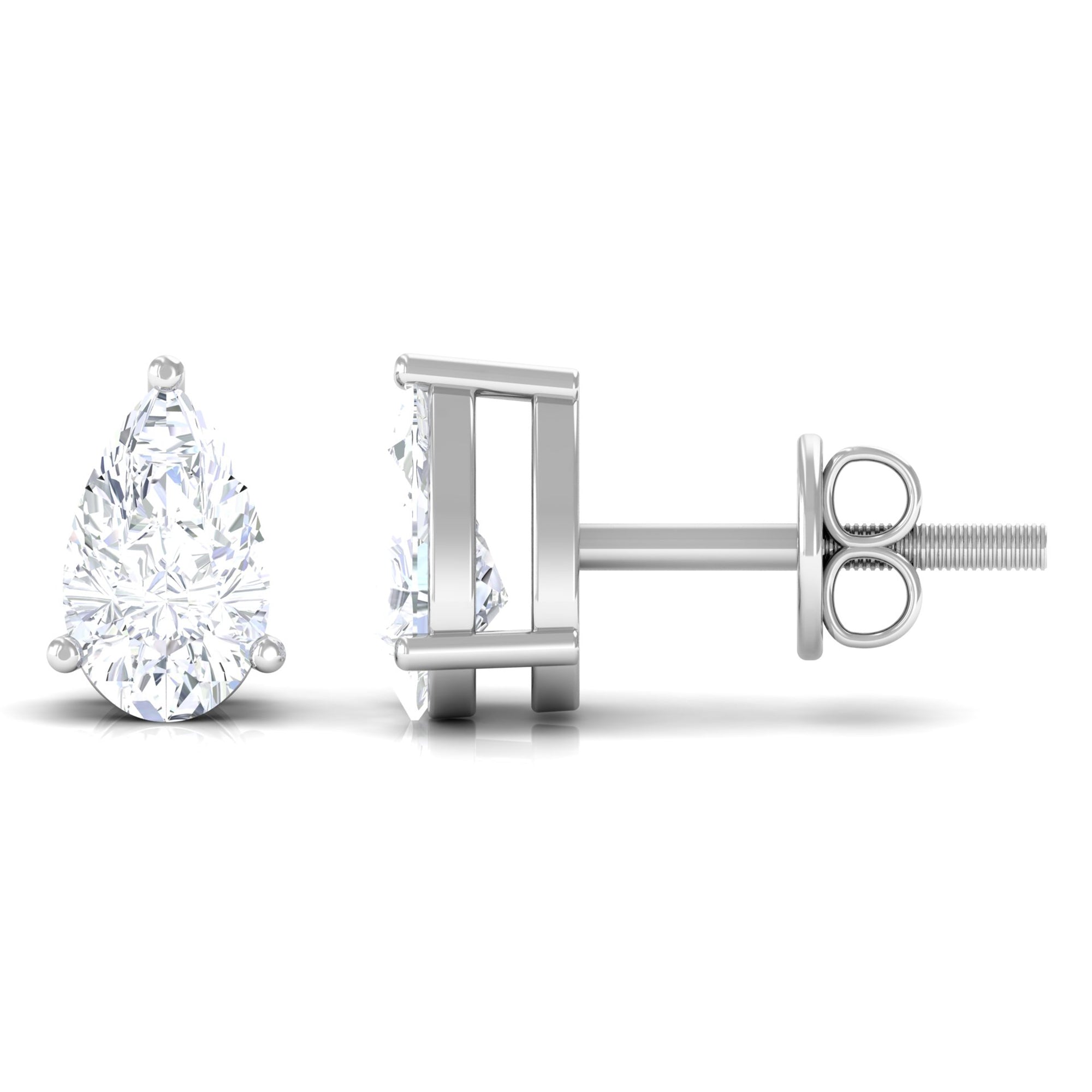 Rosec Jewels-Pear Cut Diamond Solitaire Stud Earrings