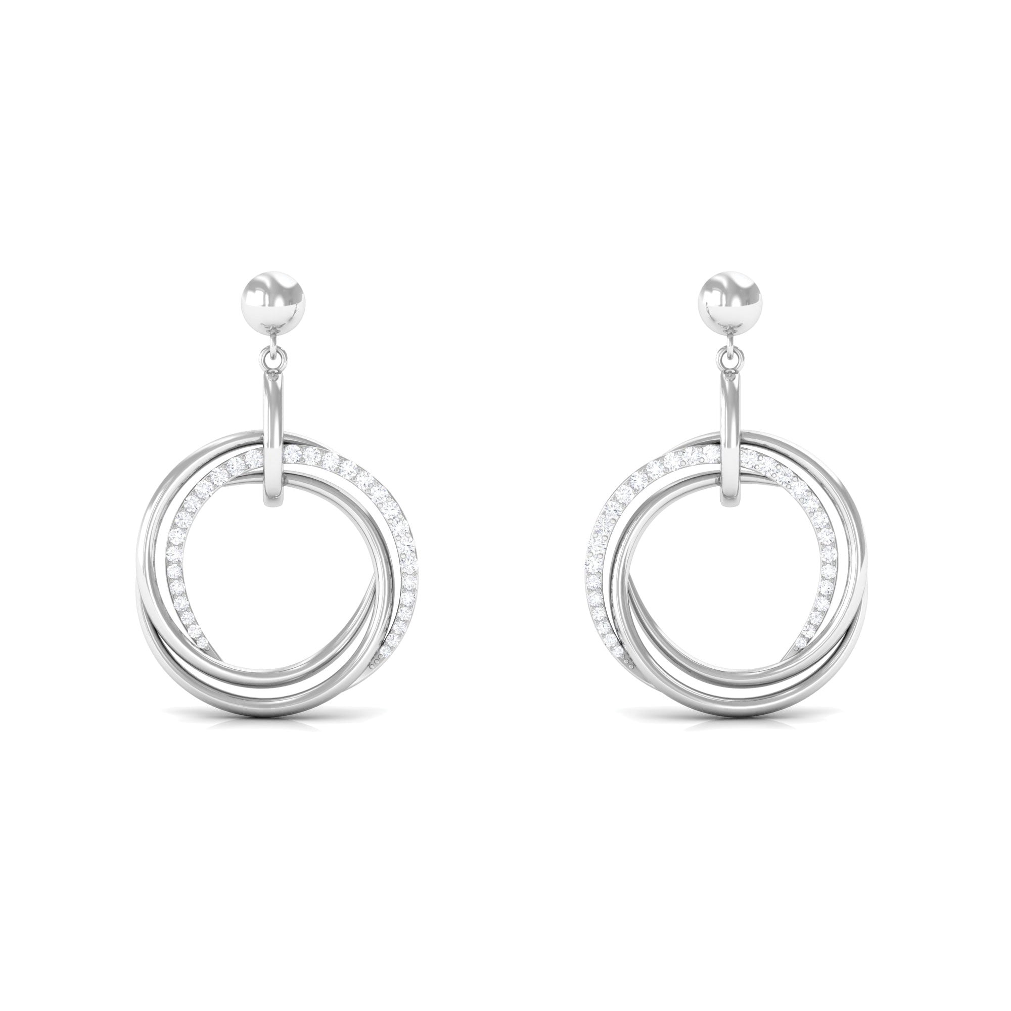 Rosec Jewels-Simple Gold Diamond Drop Earring with Screw Back Closure