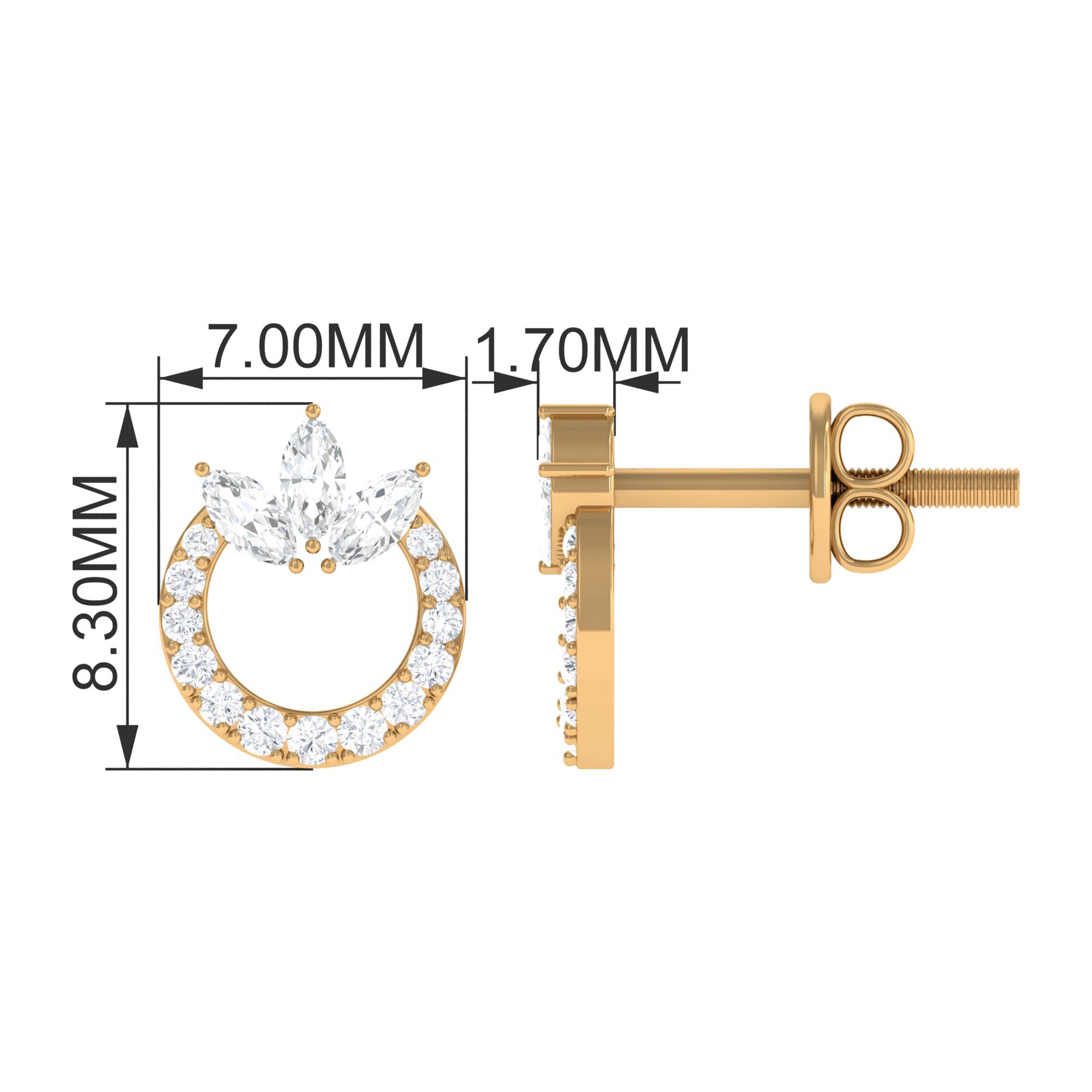 Rosec Jewels-Nature Inspired Diamond Eternity Stud Earrings